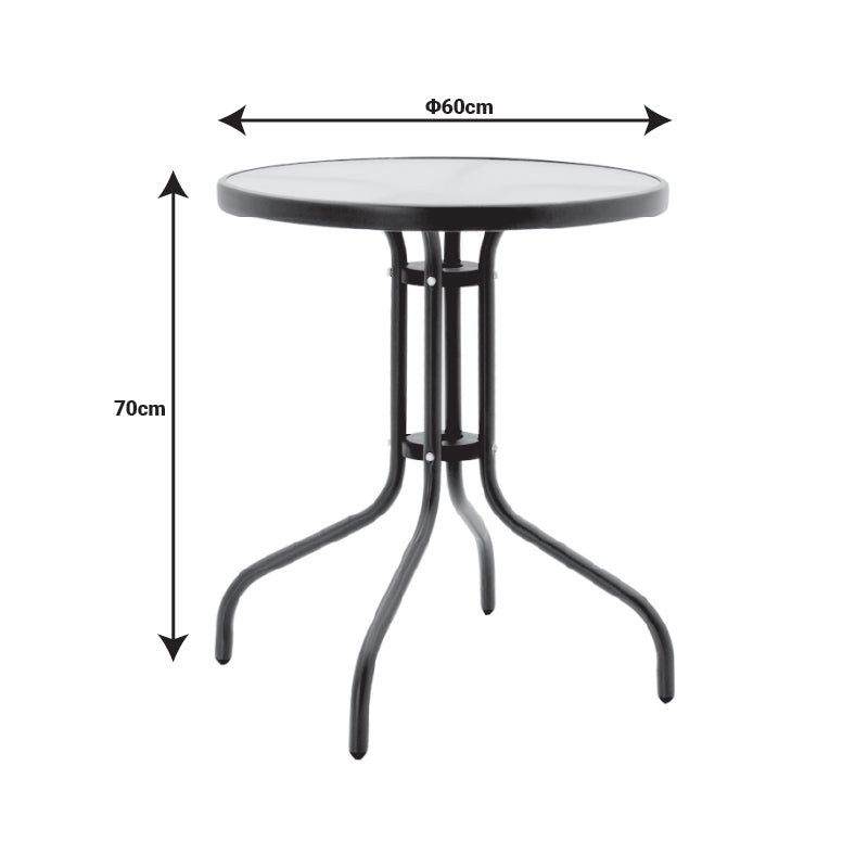 Set Masa de sufragerie Calan-Watson 3 metal Gri si sticla calita, D60x70 cm, foto produs 8