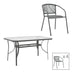 mobilier de gradina Set masă de sufragerie cu 4 scaune Ensure-Lindaria, Metal și Sticlă, 140x80x70 cm, Gri antracit