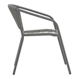 Set masă de sufragerie cu 4 scaune Ensure-Lindaria, Metal și Sticlă, Gri antracit, 140x80x70 cm