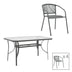 mobilier de gradina Set masă de sufragerie cu 4 scaune Ensure-Lindaria, Metal/ Sticlă, 120x70x70 cm, Gri antracit