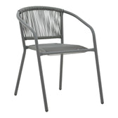 Set masă de sufragerie cu 4 scaune Ensure-Lindaria, Metal/ Sticlă, Gri antracit, 120x70x70 cm, imagine suplimentara