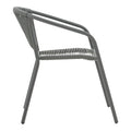 Set masă de sufragerie cu 4 scaune Ensure-Lindaria, Metal/ Sticlă, Gri antracit, 120x70x70 cm, perspectiva suplimentara