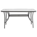 Set masă de sufragerie cu 4 scaune Ensure-Lindaria, Metal/ Sticlă, Gri antracit, 120x70x70 cm