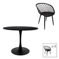 Set Masa de sufragerie Ezra-Balou I 5 -mdf neagra D120x75 cm
