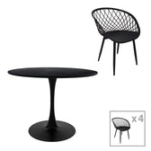 Set Masa de sufragerie Ezra-Balou I 5 -mdf neagra D120x75 cm