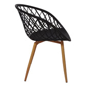 Set Masa de sufragerie Ezra-Balou I 5 -mdf, negru-Natural, D120x75 cm, detaliu produs