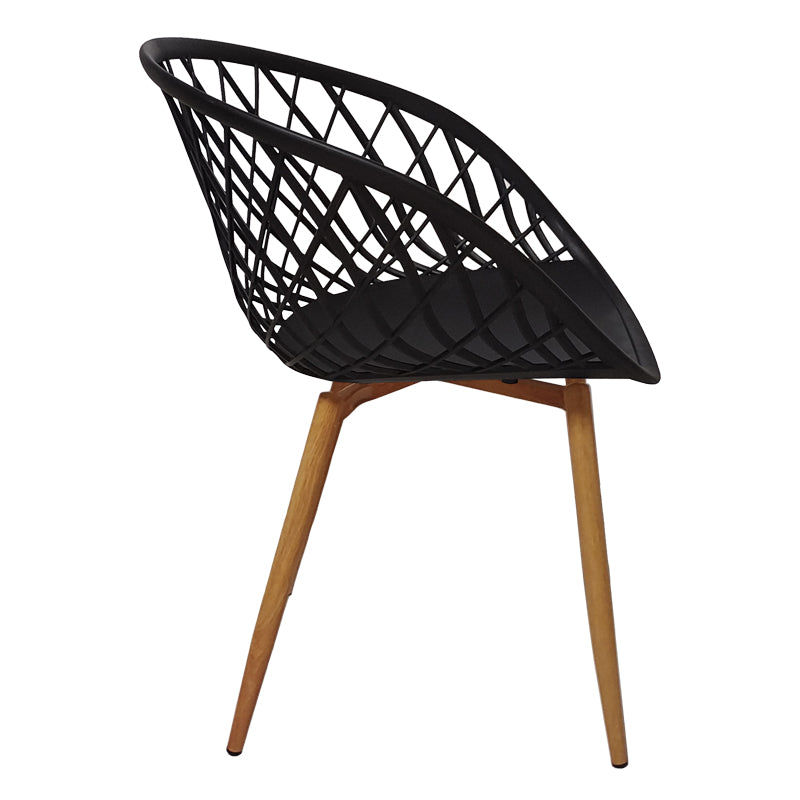 Set Masa de sufragerie Ezra-Balou I 5 -mdf, negru-Natural, D120x75 cm, detaliu produs