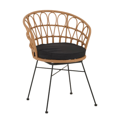 Set masa de sufragerie Thorio-Felicia 7 antracit aluminiu si placaj, Natural, 160x90x75 cm, imagine suplimentara