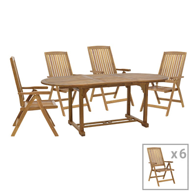 mobilier de gradina Set masa de sufragerie Zerco-Sopho 7 lemn masiv de salcâm Natural 200/150x100x75 cm