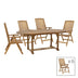 mobilier de gradina Set masa de sufragerie Zerco-Sopho 7 lemn masiv de salcâm Natural 200/150x100x75 cm