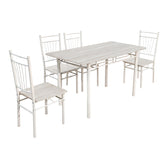 Masa Cu Scaune Set masă dining 5 piese cu masă și scaune Roza, și metal, 120x65x75 cm