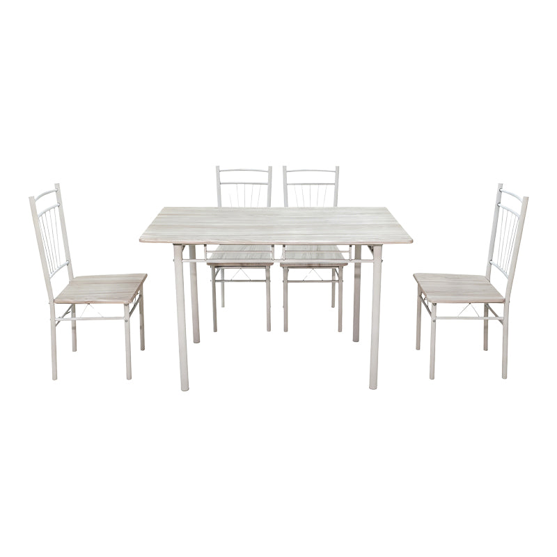 Set masă dining 5 piese cu masă și scaune Roza, și metal, Stejar, 120x65x75 cm, imagine suplimentara