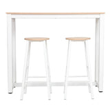 Set masa dining, bar Marle, Alb - Negru, 120x40x100 cm - Alb