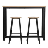 Set masa dining, bar Marle, Alb - Negru, 120x40x100 cm - Negru