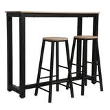 Set masa dining, bar Marle, Alb - Negru, 120x40x100 cm - Negru