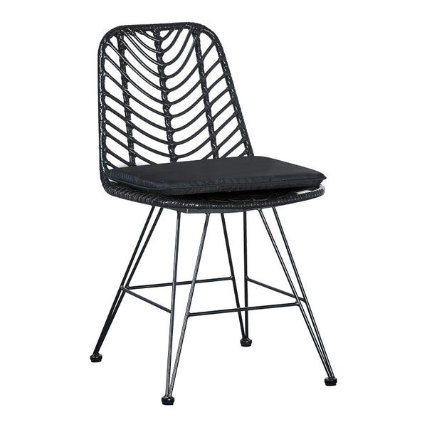 Set Masa Dining cu 4 Scaune Kliton-Naoki, Aluminiu și metal, Închis Antracit Negru, 80x80x74 cm