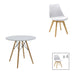 Set masa dining Julita-Gaston, cu 5 piese, și lemn de fag, alb-natur, 80x73 cm
