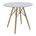 Set masa dining Julita-Gaston, cu 5 piese, și lemn de fag, alb-natur, 80x73 cm, foto produs