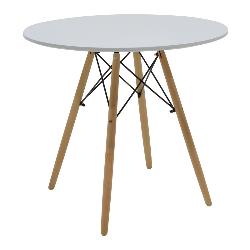 Set masa dining Julita-Gaston, cu 5 piese, și lemn de fag, alb-natur, 80x73 cm