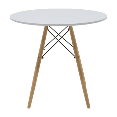 Set masa dining Julita-Gaston, cu 5 piese, și lemn de fag, alb-natur, 80x73 cm, foto produs 6