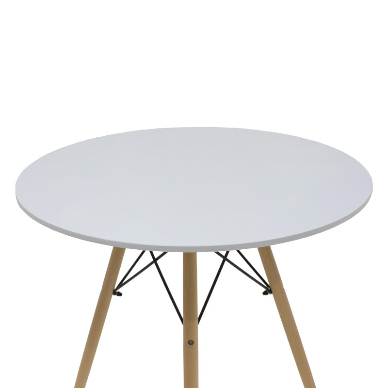 Set masa dining Julita-Gaston, cu 5 piese, și lemn de fag, alb-natur, 80x73 cm