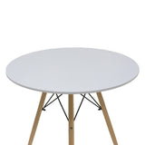 Set masa dining Julita-Gaston, cu 5 piese, și lemn de fag, alb-natur, 80x73 cm