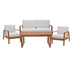 Set masa, fotolii si canapea 4 buc de gradina Doumain Boho Natural 150x90x72 cm