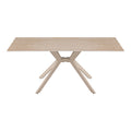 Set masa si 4 scaune Olven-Nelda, Piatra sinterizata si catifea, Crem-Travertin, 180x90x75 cm, imagine produs 4
