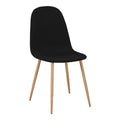 Set masa si 4 scaune Titta-Bella, Sticla, Negru-Natural, 120x70x75 cm, detaliu produs