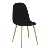 Set masa si 4 scaune Titta-Bella, Sticla, Negru-Natural, 120x70x75 cm, detaliu produs
