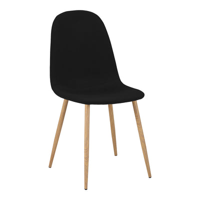 Set masa si 4 scaune Titta-Bella, Sticla, Negru-Natural, 120x70x75 cm, detaliu produs