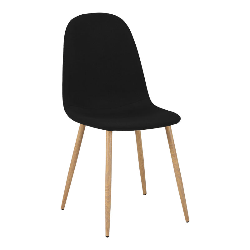 Set masa si 4 scaune Titta-Bella, Sticla, Negru-Natural, 120x70x75 cm, detaliu produs