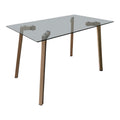 Set masa si 4 scaune Titta-Bella, Sticla, Negru-Natural, 120x70x75 cm, imagine produs 5