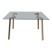 Set masa si 4 scaune Titta-Bella, Sticla, Negru-Natural, 120x70x75 cm, imagine produs 6