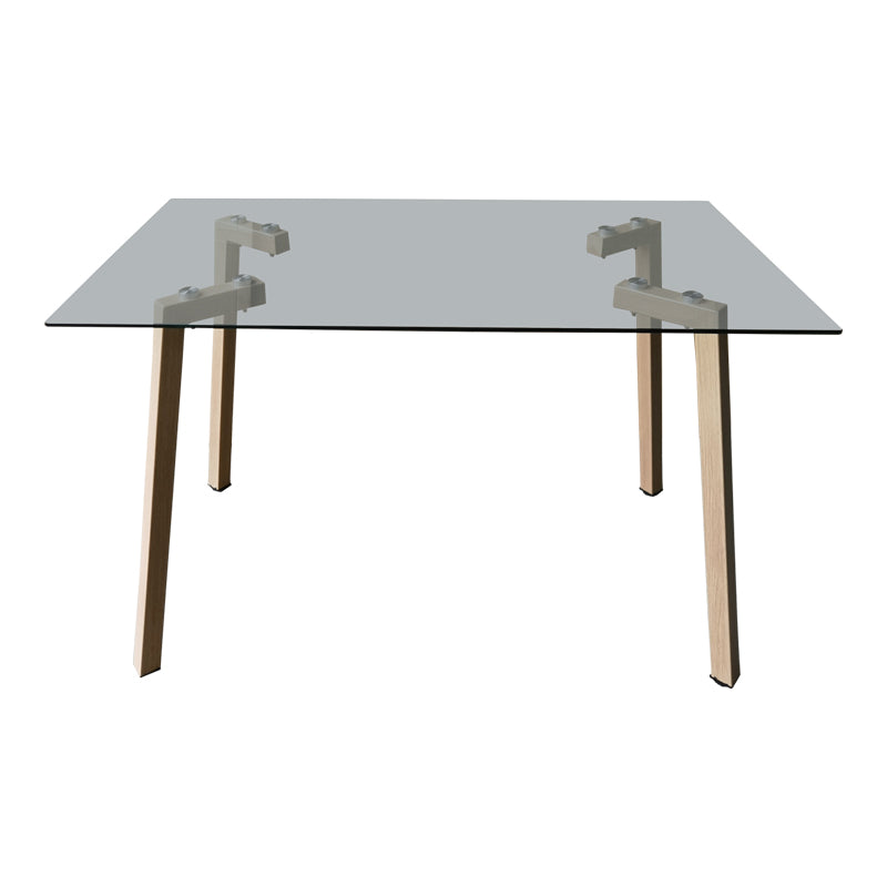 Set masa si 4 scaune Titta-Bella, Sticla, Negru-Natural, 120x70x75 cm, imagine produs 6