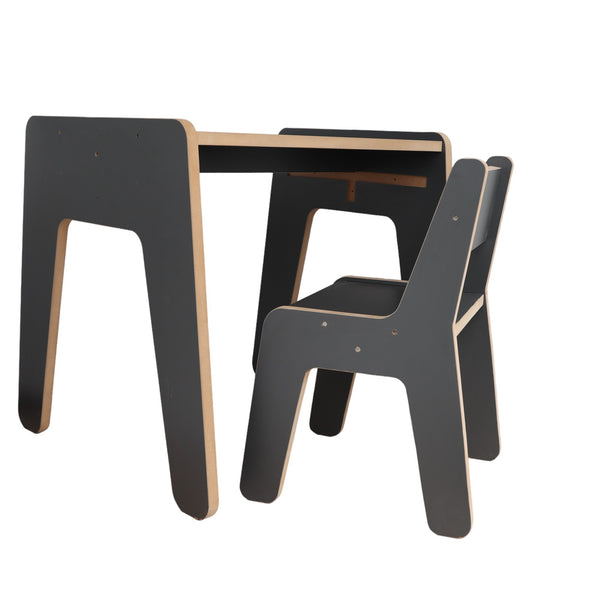 Set masa si scaun copii Mini Bambini, antracit - alb, 25x30 cm