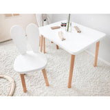 Set masa si scaun pentru copii Furniture Bunny One, 30x25 cm - Alb