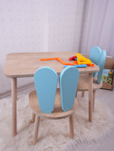 Set masa si scaun pentru copii Furniture Bunny One, 30x25 cm - Baby Blue 
Brown