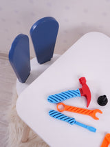 Set masa si scaun pentru copii Furniture Bunny One, 30x25 cm - Blue 
White