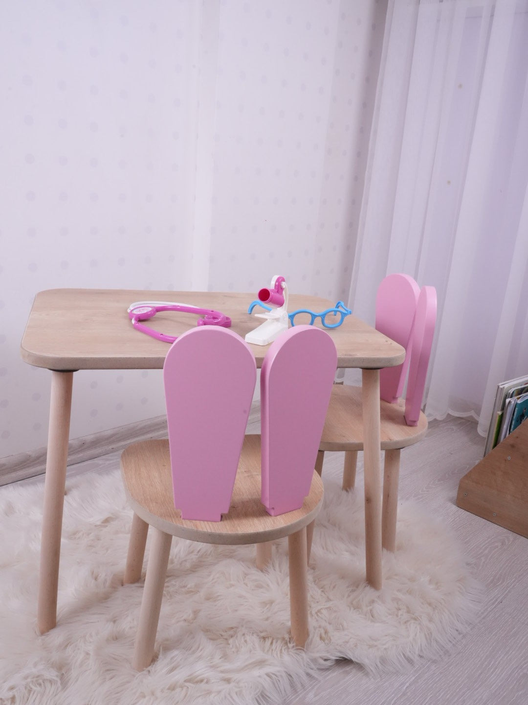Set masa si scaun pentru copii Furniture Bunny One, 30x25 cm - Pink
Brown