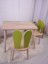 Set masa si scaun pentru copii Furniture Bunny One, 30x25 cm - Pistachio Green 
Brown