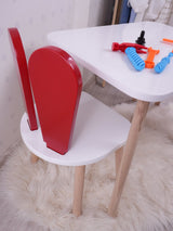 Set masa si scaun pentru copii Furniture Bunny One, 30x25 cm - Red 
White