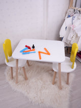 Set masa si scaun pentru copii Furniture Bunny One, 30x25 cm - Yellow
White