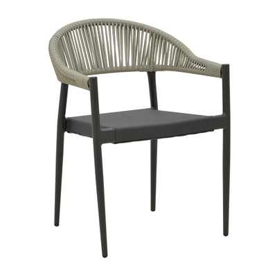 Set masa si scaune 3 buc de gradina Elation, Antracit, 80x80x74 cm, imagine suplimentara