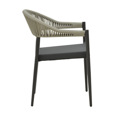 Set masa si scaune 3 buc de gradina Elation, Antracit, 80x80x74 cm, perspectiva suplimentara