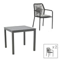 mobilier de gradina Set masa si scaune 3 buc de gradina Kliton-Kherson Antracit 80x80x74 cm