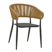 Set masa si scaune 3 buc de gradina Kliton-Raven, Antracit, 80x80x74 cm, imagine suplimentara