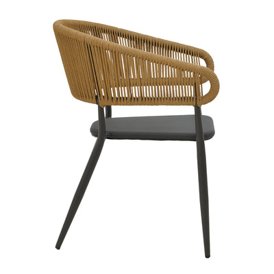 Set masa si scaune 3 buc de gradina Kliton-Raven, Antracit, 80x80x74 cm, perspectiva suplimentara