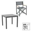 mobilier de gradina Set masa si scaune 3 buc de gradina Mabu-Kliton Antracit 80x80x74 cm