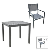 Set masa si scaune 3 buc Moly-Kliton, Antracit, 80x80x74 cm